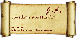 Jovián Apollinár névjegykártya